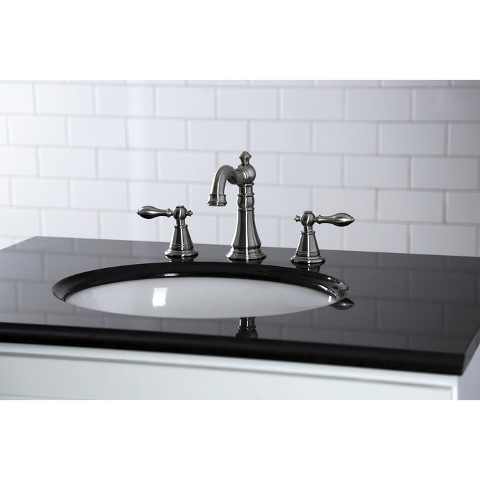 English Classic FSC1978AL Two-Handle 3-Hole Deck Mount Widespread Bathroom Faucet with Pop-Up Drain, Brushed Nickel