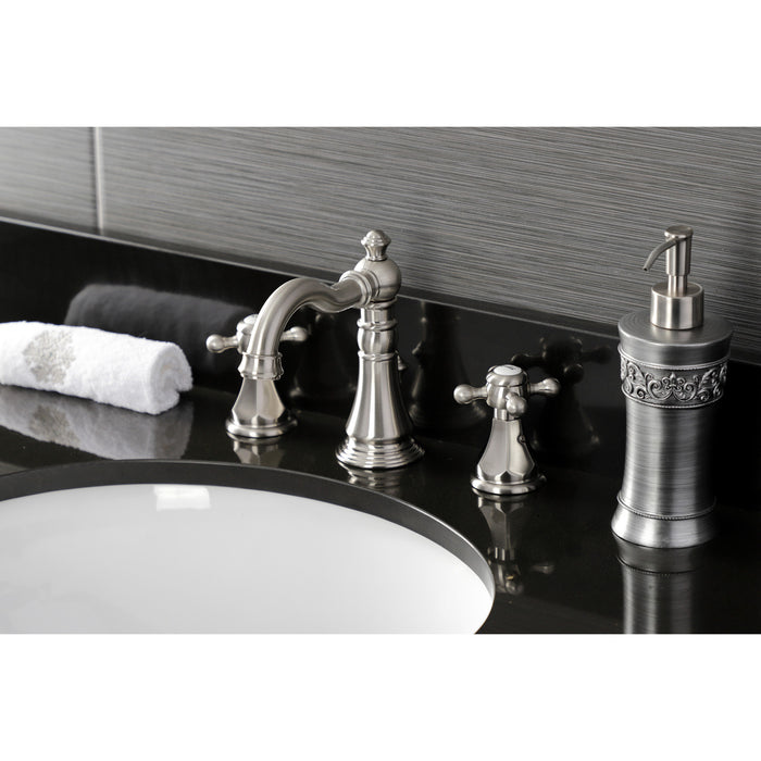 Metropolitan FSC1978BX Two-Handle 3-Hole Deck Mount Widespread Bathroom Faucet with Pop-Up Drain, Brushed Nickel
