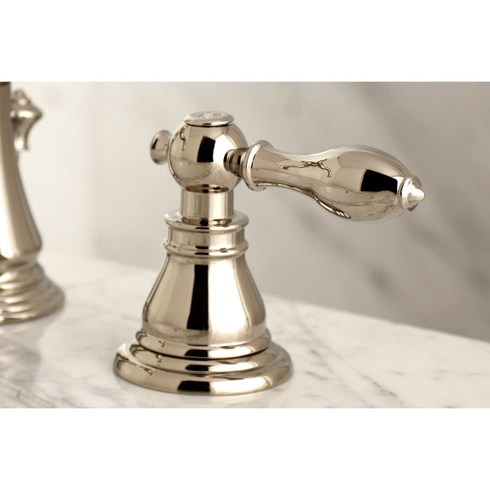 American Classic FSC1979ACL Two-Handle 3-Hole Deck Mount Widespread Bathroom Faucet with Brass Pop-Up, Polished Nickel