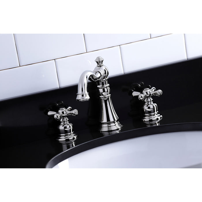American Classic FSC1979AX Two-Handle 3-Hole Deck Mount Widespread Bathroom Faucet with Brass Pop-Up, Polished Nickel