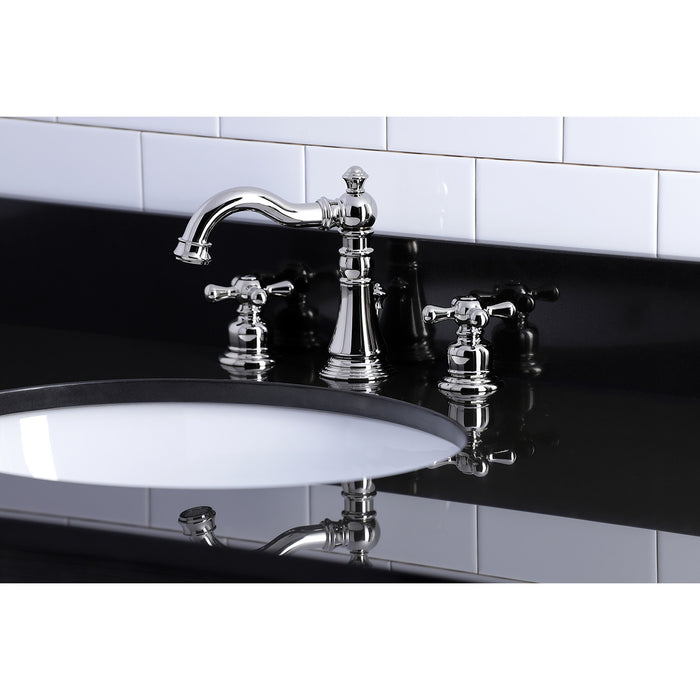 American Classic FSC1979AX Two-Handle 3-Hole Deck Mount Widespread Bathroom Faucet with Brass Pop-Up, Polished Nickel