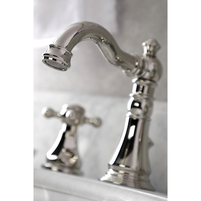 Metropolitan FSC1979BX Two-Handle 3-Hole Deck Mount Widespread Bathroom Faucet with Brass Pop-Up, Polished Nickel