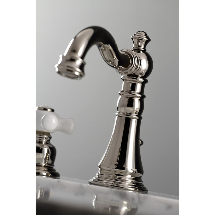 American Classic FSC1979PX Two-Handle 3-Hole Deck Mount Widespread Bathroom Faucet with Brass Pop-Up, Polished Nickel