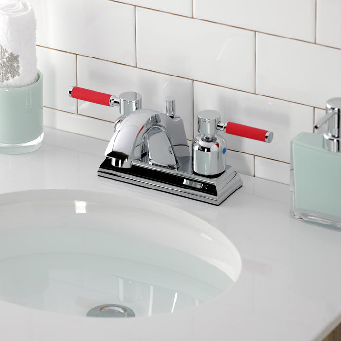 Kaiser FSC4641DKL Two-Handle 3-Hole Deck Mount 4" Centerset Bathroom Faucet with Pop-Up Drain, Polished Chrome