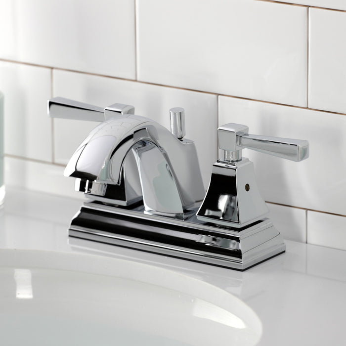 Concord FSC4641DL Two-Handle 3-Hole Deck Mount 4" Centerset Bathroom Faucet with Pop-Up Drain, Polished Chrome