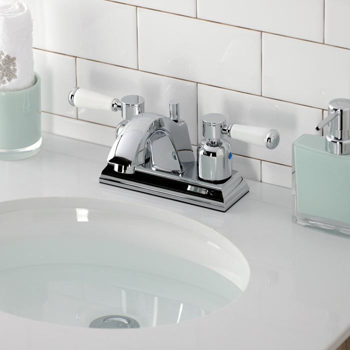 Paris FSC4641DPL Two-Handle 3-Hole Deck Mount 4" Centerset Bathroom Faucet with Pop-Up Drain, Polished Chrome
