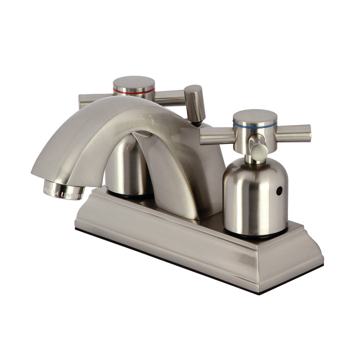 Kingston Tulare FSC4648DX - Concord Double-Handle 3-Hole Deck Mount 4-Inch Centerset Bathroom Faucet with Pop-Up Drain, Brushed Nickel