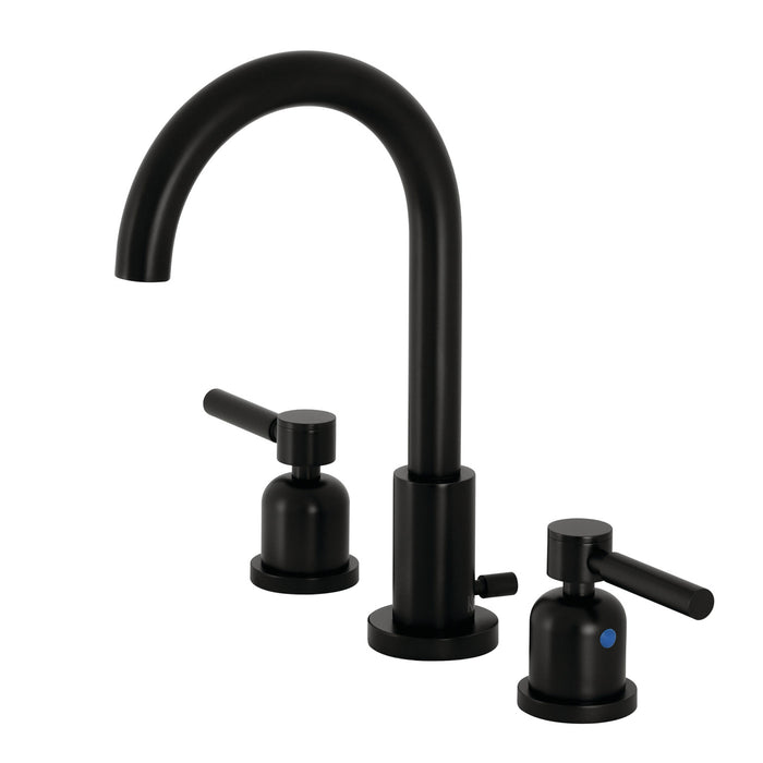 Concord FSC8920DL Two-Handle 3-Hole Deck Mount Widespread Bathroom Faucet with Pop-Up Drain, Matte Black