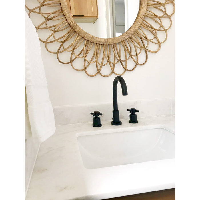 Kingston Sona FSC8920DX - Concord Two-Handle 3-Hole Deck Mount Widespread Bathroom Faucet with Brass Pop-Up, Matte Black