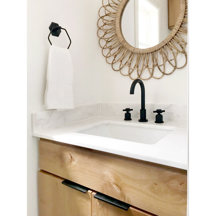 Concord FSC8920DX Two-Handle 3-Hole Deck Mount Widespread Bathroom Faucet with Pop-Up Drain, Matte Black