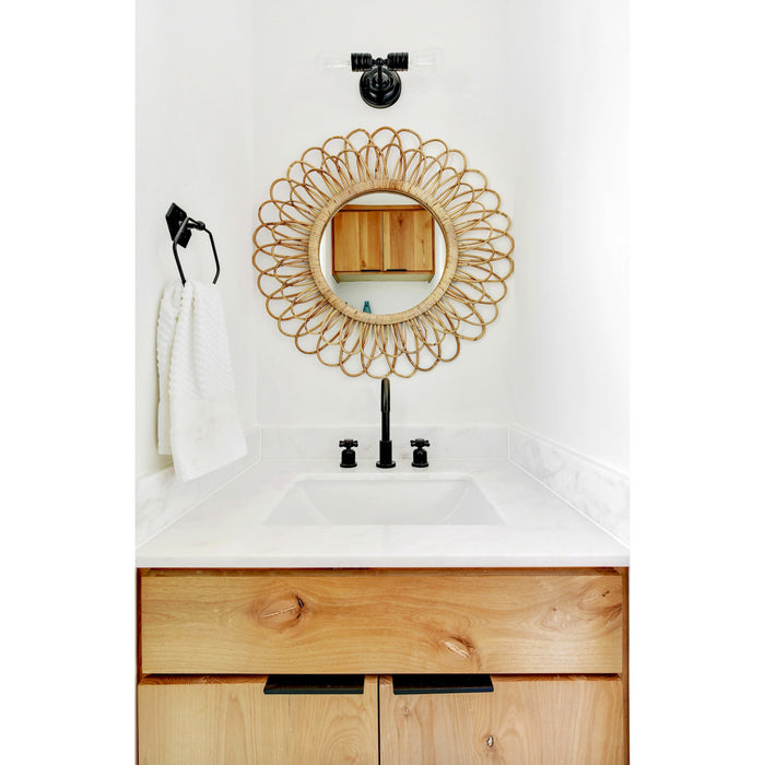 Kingston Sona FSC8920DX - Concord Two-Handle 3-Hole Deck Mount Widespread Bathroom Faucet with Brass Pop-Up, Matte Black