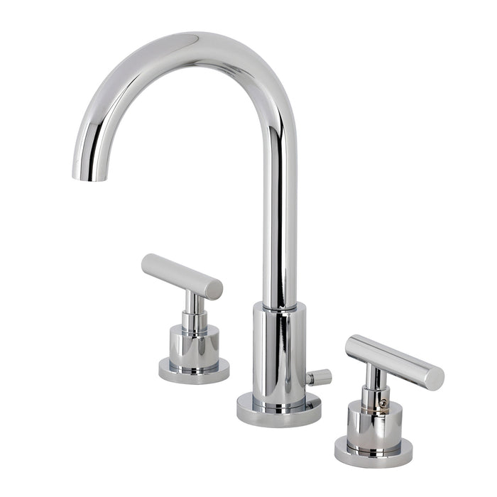 Manhattan FSC8921CML Two-Handle 3-Hole Deck Mount Widespread Bathroom Faucet with Pop-Up Drain, Polished Chrome