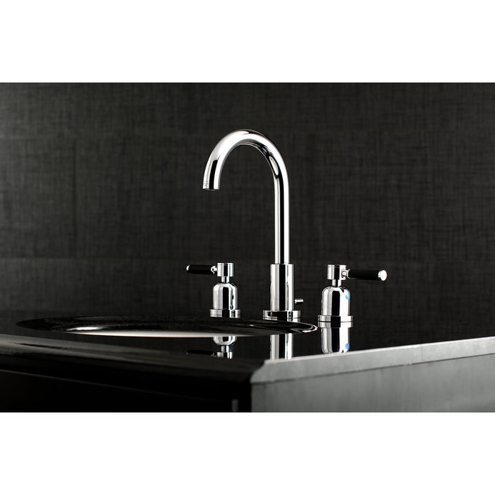 Kaiser FSC8921DKL Two-Handle 3-Hole Deck Mount Widespread Bathroom Faucet with Pop-Up Drain, Polished Chrome
