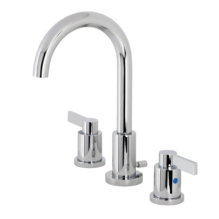 NuvoFusion FSC8921NDL Two-Handle 3-Hole Deck Mount Widespread Bathroom Faucet with Pop-Up Drain, Polished Chrome