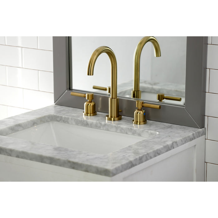 Concord FSC8923DL Two-Handle 3-Hole Deck Mount Widespread Bathroom Faucet with Pop-Up Drain, Brushed Brass