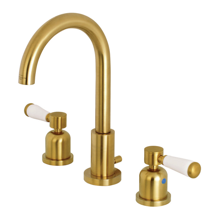 Paris FSC8923DPL Two-Handle 3-Hole Deck Mount Widespread Bathroom Faucet with Pop-Up Drain, Brushed Brass