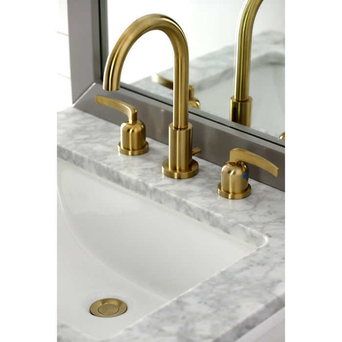 Centurion FSC8923EFL Two-Handle 3-Hole Deck Mount Widespread Bathroom Faucet with Pop-Up Drain, Brushed Brass
