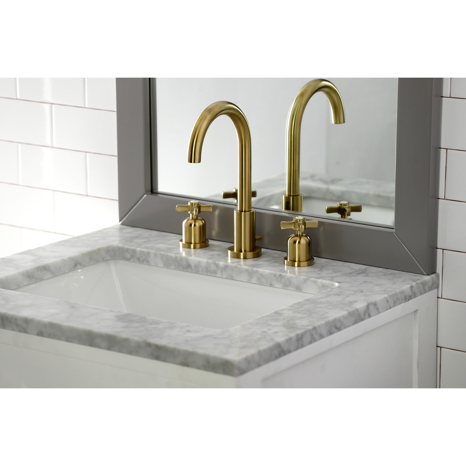 Kingston Brass FSC8929ZX Millennium Widespread Bathroom Faucet, 5-3/8 Inch  in Spout Reach, Polished Nickel