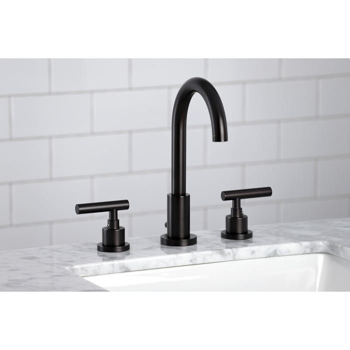Manhattan FSC8925CML Two-Handle 3-Hole Deck Mount Widespread Bathroom Faucet with Pop-Up Drain, Oil Rubbed Bronze
