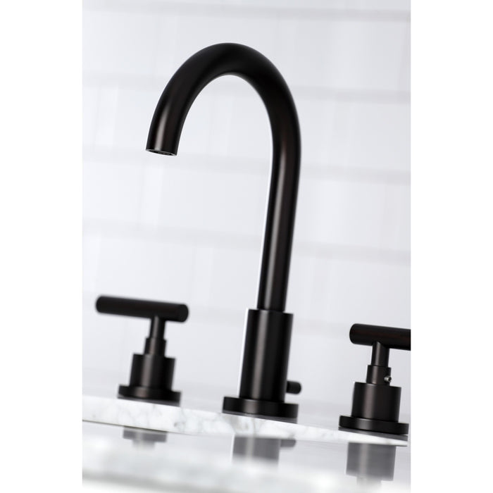 Manhattan FSC8925CML Two-Handle 3-Hole Deck Mount Widespread Bathroom Faucet with Pop-Up Drain, Oil Rubbed Bronze
