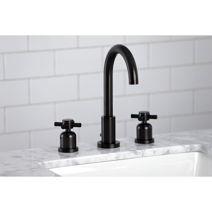 Kingston Sona FSC8925DX - Concord Two-Handle 3-Hole Deck Mount Widespread Bathroom Faucet with Brass Pop-Up, Oil Rubbed Bronze