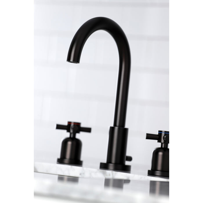 Kingston Sona FSC8925DX - Concord Two-Handle 3-Hole Deck Mount Widespread Bathroom Faucet with Brass Pop-Up, Oil Rubbed Bronze