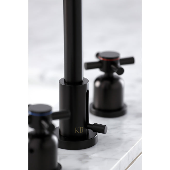 Kingston Sona FSC8925DX - Concord Two-Handle 3-Hole Deck Mount Widespread Bathroom Faucet with Brass Pop-Up, Oil Rubbed Bronze