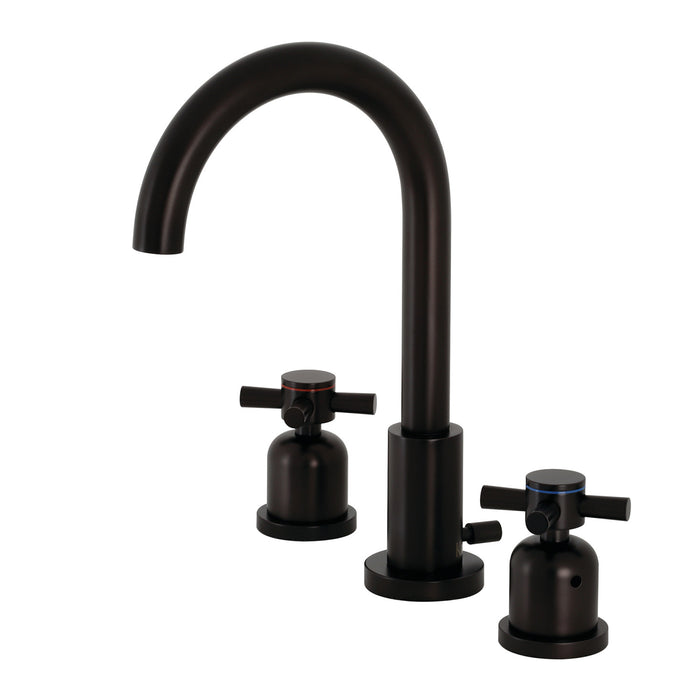 Kingston Sona FSC8925DX - Concord Two-Handle 3-Hole Deck Mount Widespread Bathroom Faucet with Brass Pop-Up, Oil Rubbed Bronze