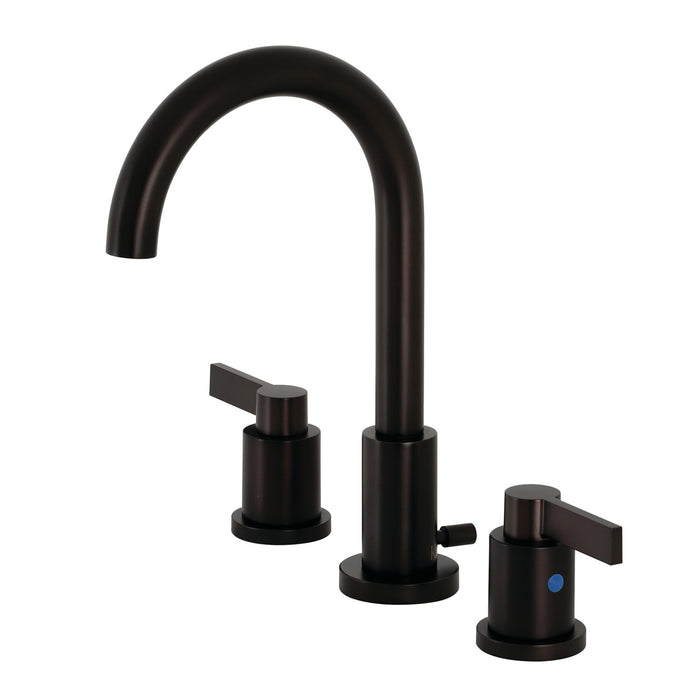 NuvoFusion FSC8925NDL Two-Handle 3-Hole Deck Mount Widespread Bathroom Faucet with Pop-Up Drain, Oil Rubbed Bronze