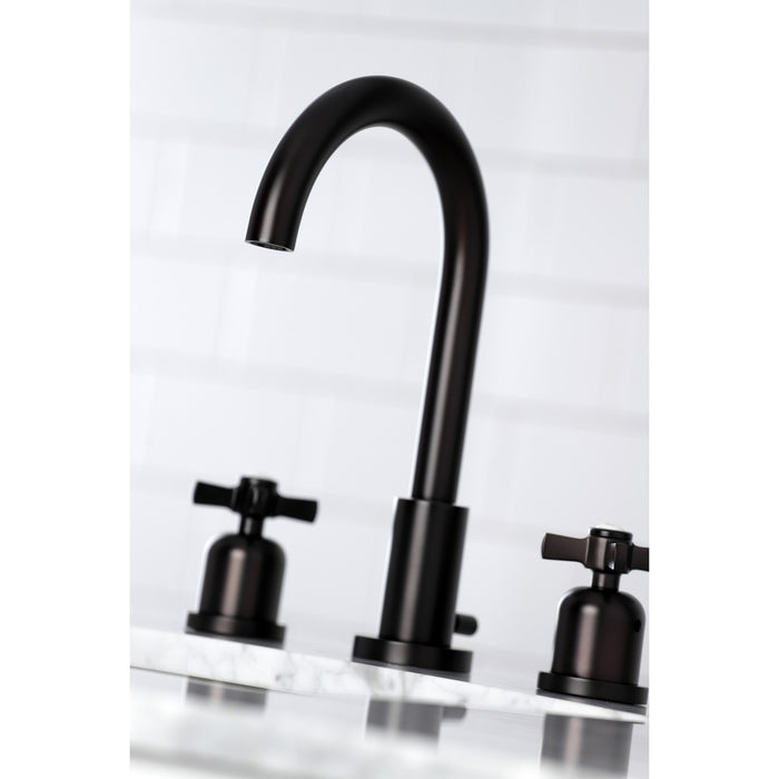 Kingston Sona FSC8925ZX - Millennium Two-Handle 3-Hole Deck Mount Widespread Bathroom Faucet with Brass Pop-Up, Oil Rubbed Bronze