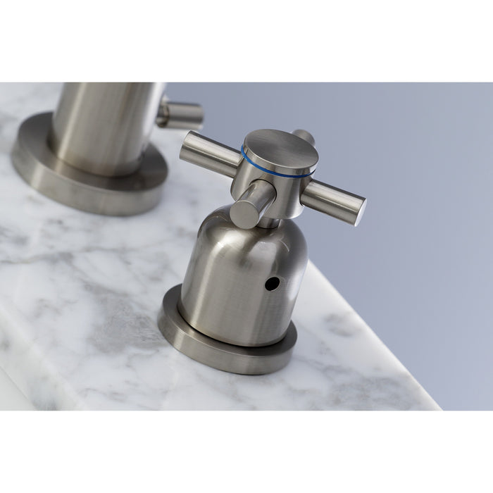 Kingston Sona FSC8928DX - Concord Two-Handle 3-Hole Deck Mount Widespread Bathroom Faucet with Brass Pop-Up, Brushed Nickel