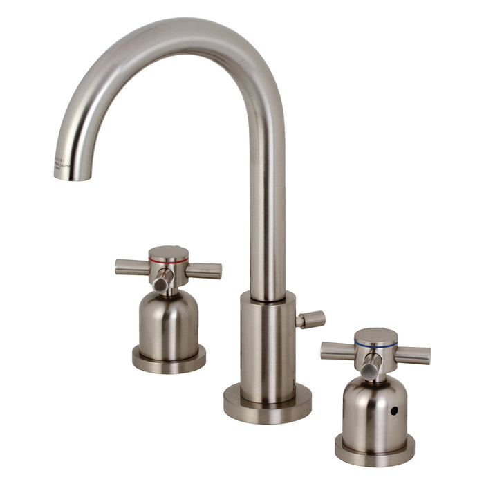 Kingston Sona FSC8928DX - Concord Two-Handle 3-Hole Deck Mount Widespread Bathroom Faucet with Brass Pop-Up, Brushed Nickel