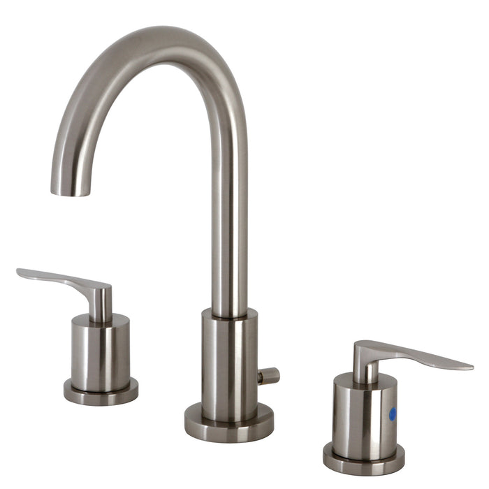 Serena FSC8928SVL Two-Handle 3-Hole Deck Mount Widespread Bathroom Faucet with Pop-Up Drain, Brushed Nickel
