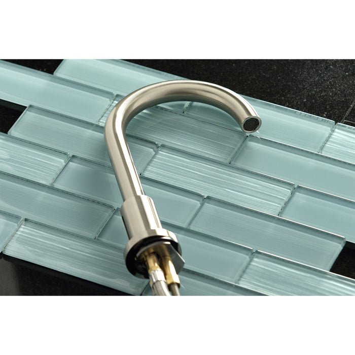 Kingston Sona FSC8928ZX - Millennium Two-Handle 3-Hole Deck Mount Widespread Bathroom Faucet with Brass Pop-Up, Brushed Nickel