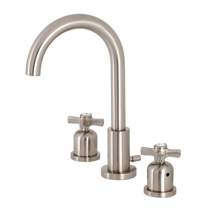 Kingston Sona FSC8928ZX - Millennium Two-Handle 3-Hole Deck Mount Widespread Bathroom Faucet with Brass Pop-Up, Brushed Nickel