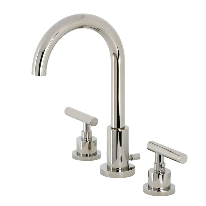 Manhattan FSC8929CML Two-Handle 3-Hole Deck Mount Widespread Bathroom Faucet with Pop-Up Drain, Polished Nickel