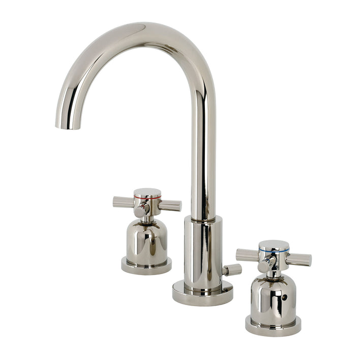 Kingston Sona FSC8929DX - Concord Two-Handle 3-Hole Deck Mount Widespread Bathroom Faucet with Brass Pop-Up, Polished Nickel
