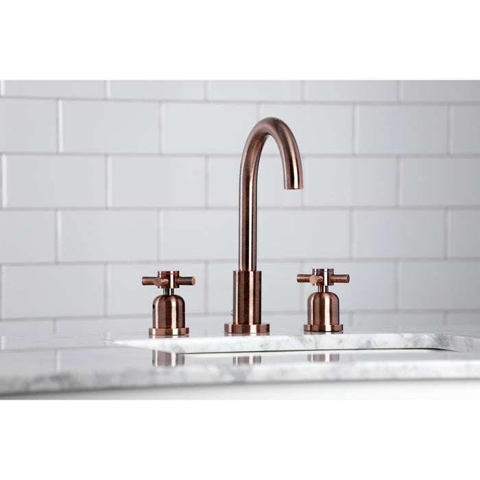 Kingston Sona FSC892DXAC - Concord Two-Handle 3-Hole Deck Mount Widespread Bathroom Faucet with Brass Pop-Up, Antique Copper