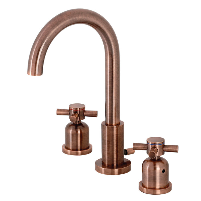 Concord FSC892DXAC Two-Handle 3-Hole Deck Mount Widespread Bathroom Faucet with Pop-Up Drain, Antique Copper