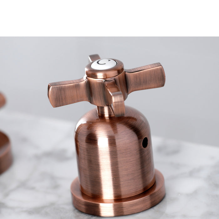 Millennium FSC892ZXAC Two-Handle 3-Hole Deck Mount Widespread Bathroom Faucet with Pop-Up Drain, Antique Copper