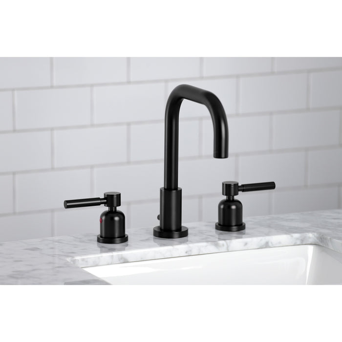 Concord FSC8930DL Two-Handle 3-Hole Deck Mount Widespread Bathroom Faucet with Pop-Up Drain, Matte Black