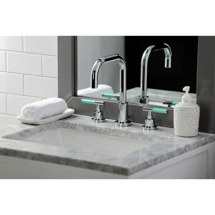 Kaiser FSC8931CKL Two-Handle 3-Hole Deck Mount Widespread Bathroom Faucet with Pop-Up Drain, Polished Chrome