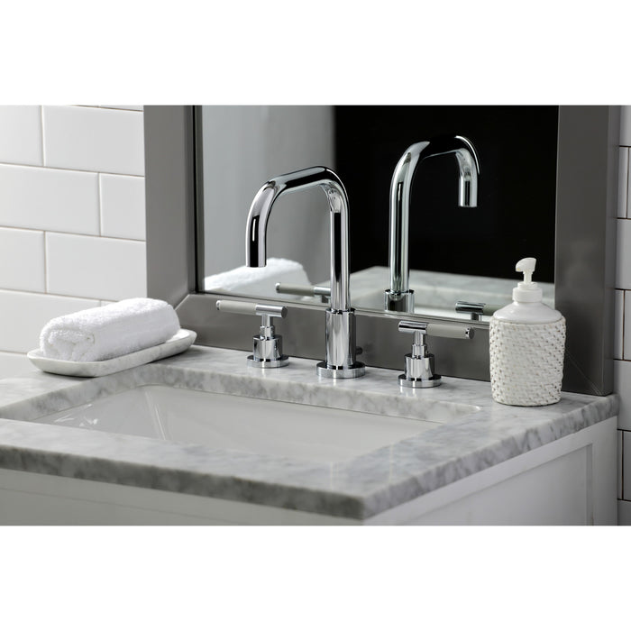 Kaiser FSC8931CKL Two-Handle 3-Hole Deck Mount Widespread Bathroom Faucet with Pop-Up Drain, Polished Chrome
