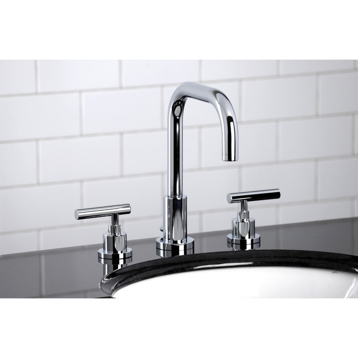 Manhattan FSC8931CML Two-Handle 3-Hole Deck Mount Widespread Bathroom Faucet with Pop-Up Drain, Polished Chrome