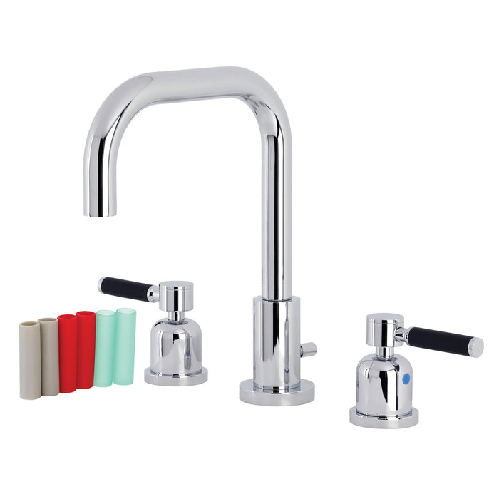 Kaiser FSC8931DKL Two-Handle 3-Hole Deck Mount Widespread Bathroom Faucet with Pop-Up Drain, Polished Chrome
