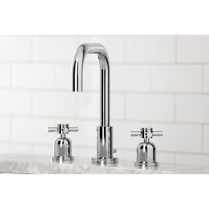 Kingston Sona FSC8931DX - Concord Two-Handle 3-Hole Deck Mount Widespread Bathroom Faucet with Brass Pop-Up, Polished Chrome