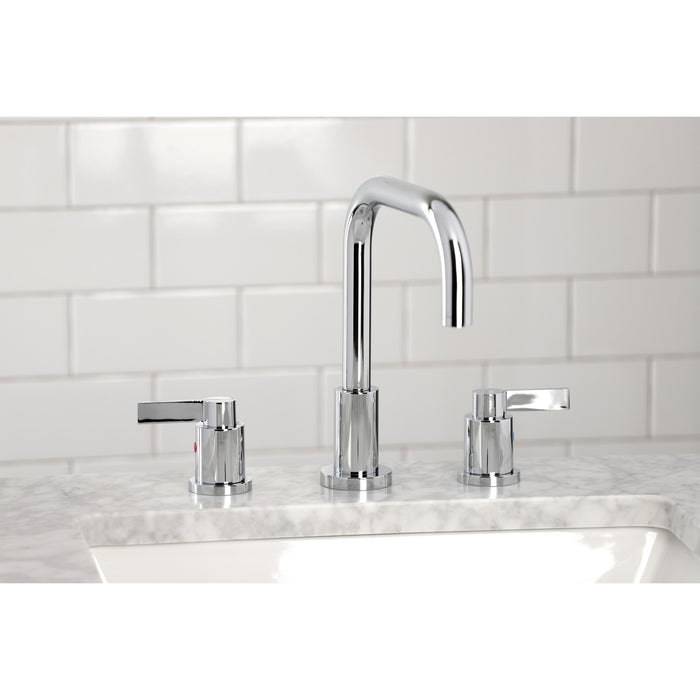 NuvoFusion FSC8931NDL Two-Handle 3-Hole Deck Mount Widespread Bathroom Faucet with Pop-Up Drain, Polished Chrome