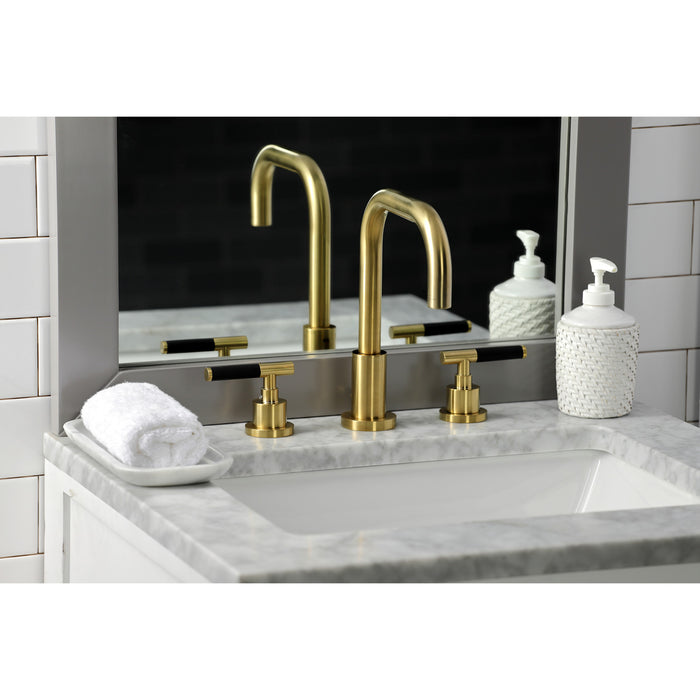 Kaiser FSC8933CKL Two-Handle 3-Hole Deck Mount Widespread Bathroom Faucet with Pop-Up Drain, Brushed Brass