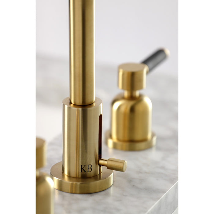 Kaiser FSC8933DKL Two-Handle 3-Hole Deck Mount Widespread Bathroom Faucet with Pop-Up Drain, Brushed Brass