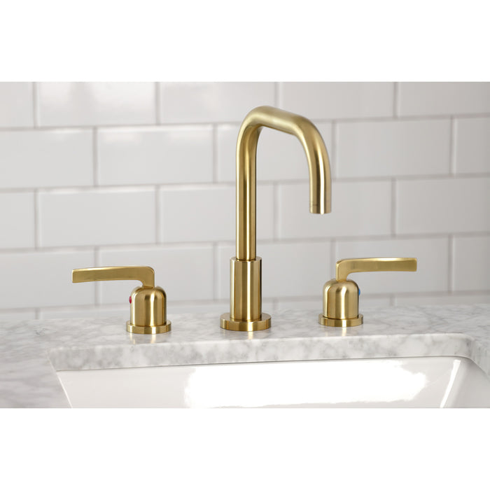 Centurion FSC8933EFL Two-Handle 3-Hole Deck Mount Widespread Bathroom Faucet with Pop-Up Drain, Brushed Brass